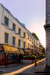 A street lane in the Mayfair part of London in the late summer