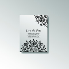 Vintage delicate greeting invitation card template design with flowers.