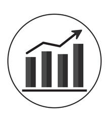 Graphic icon vector. Simple growth sign. Statistics growing graphic. Growing graph, bar chart, Flat icon 