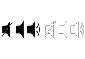 Speaker icon set. volume icon. vector illustration