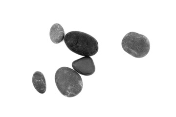 Smooth pebble stones isolated on white
