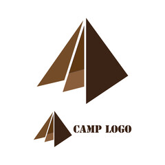 camp logo vector illustration. tent camp design