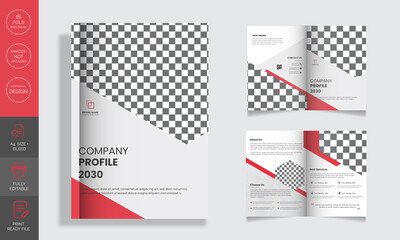 Corporate Business Bi fold Brochure Template