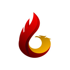 Dragon Fire Flame Logo Symbol Concept