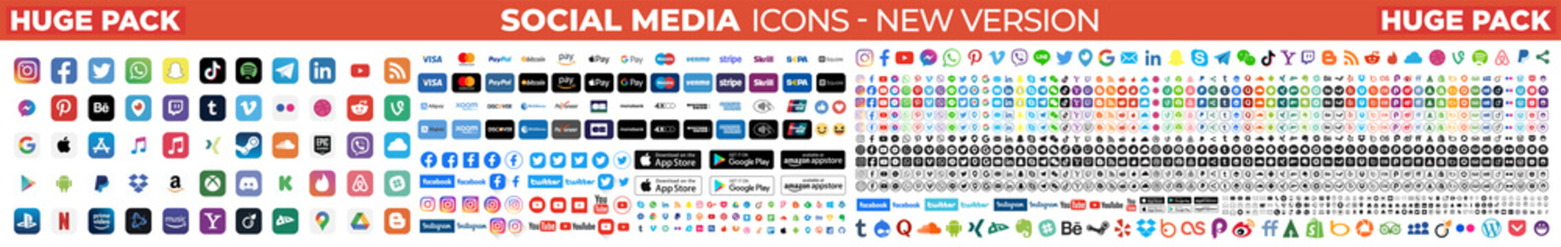 Social media icons & logos