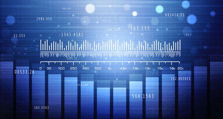 2d rendering Stock market online business concept. business Graph 
