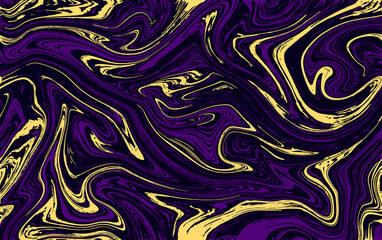 Seamless abstract marble pattern, wood texture, watercolor marble pattern. lilac and gold colors. Hand drawn vector background.
