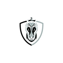 horse black and white shield