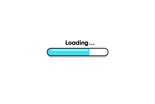 Loading ... の文字入り進行状況がわかるプログレスバー - 読み込み中・更新中・待ち時間のイメージのイラスト素材