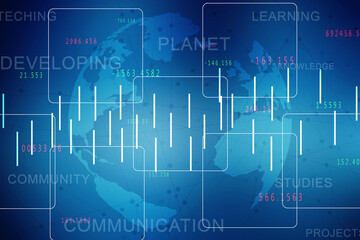 2d rendering Stock market online business concept. business Graph 
