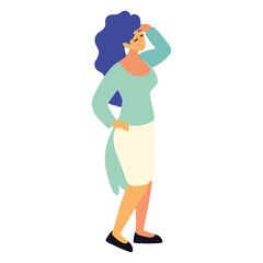 woman posing cartoon