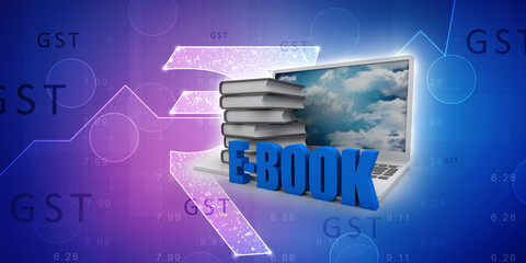 3d rendering Banking concept: E-book 