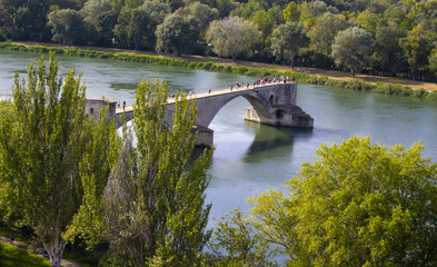 Fototapeta na wymiar avignon bridge over the river