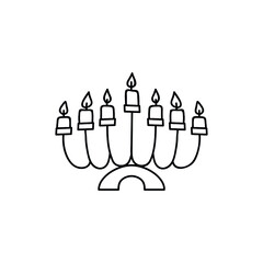 Single hand drawn traditional Kinara. Doodles vector illustration. Isolated on a white background. Kwanzaa style