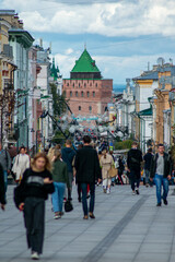 Naklejka premium pedestrian street in Nizhny Novgorod