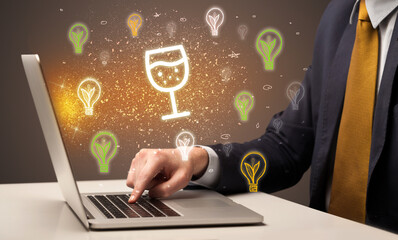 Hand searching for recipes on the internet