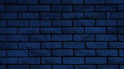 rustic dark blue brick wall texture for an abstract vintage background. close up brick facade for...