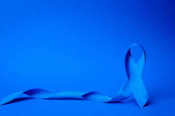 Prostate awareness. Awareness of men health in November with blue prostate cancer ribbon isolated...