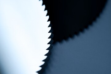 Saw blades, cutting tools background.