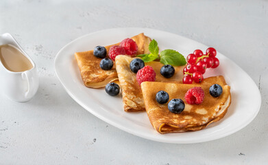 Crepes with fresh berries