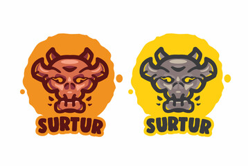sultur skull logo for gaming, icons and more