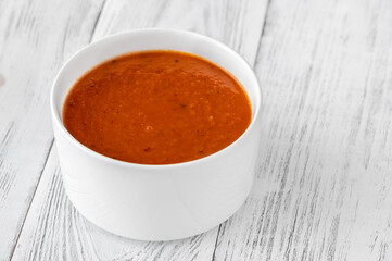 Bowl of tomato cream soup