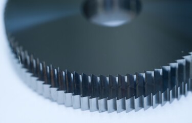 Saw blades, cutting tools background.