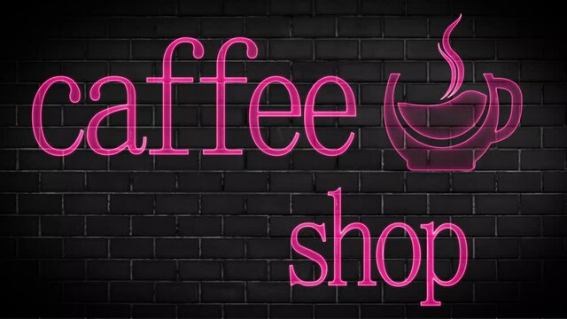 abstract coffee shop logo icon animation.