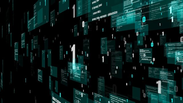 Visionary programming and coding of future software . 3D rendering computer graphic .