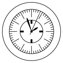 Dial for the pressure gauge. Round clock for the interior. Wristwatch design. Vector icon, outline, isolated.