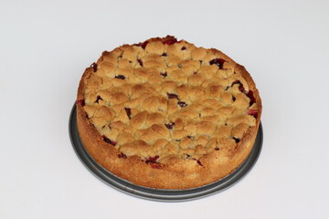 Pflaumenkuchen mit Streuseln. Zwetschgenkuchen.