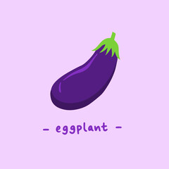Eggplant Symbol. Food Vector Illustration.