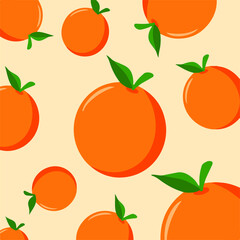 Orange Pattern Background. Fruit Vector Illustration.