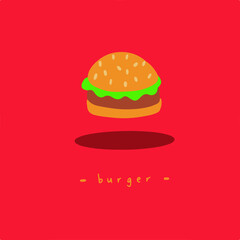 Delicious Burger Symbol. Food Vector Illustration.