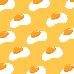 Egg Seamless Pattern. Aesthetic Food Background. Vector Illustration.