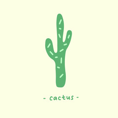 Cactus Symbol. Botanical Plant Vector Illustration.