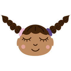 Baby girl face icon design. Vector illustration.