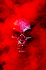 Skull in color full smoke