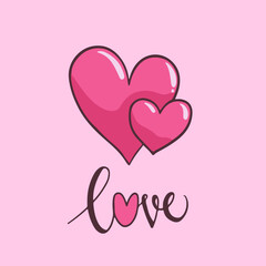 Love Symbol Pattern Background. Valentine Vector Illustration.