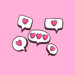 Love Bubble Speech Symbol. Valentine Vector Illustration.