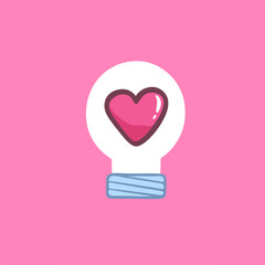 Love Lightbulb Symbol. Vector Illustration.