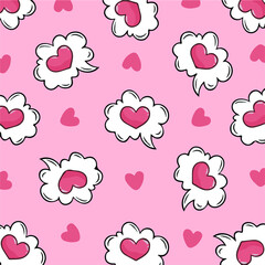 Love Speech Bubble Pattern Background. Vector Illustration.