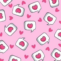 Love Speech Bubble Pattern Background. Vector Illustration.