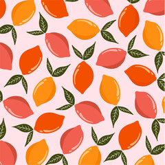 Orange Pattern background. Fruit Vector Illustration.