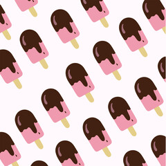 Ice Cream Stick Pattern Background. Social Media Post. Vector Illustration.