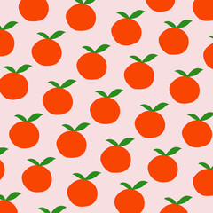 Orange Pattern background. Fruit Vector Illustration.