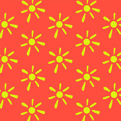 Sun Pattern Background. Social Media Post. Vector Illustration.