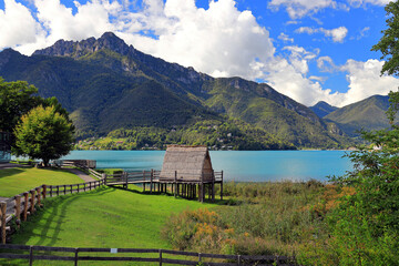 The beautiful Lake Ledro in Trentino. Northern Italy, Europe.