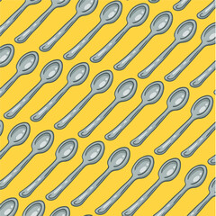 Spoon and Fork Pattern Background. Social Media Post. Vector Illustration.