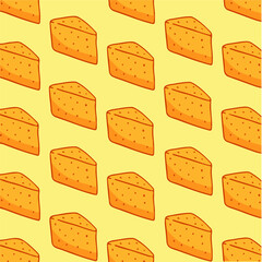 Cheese Pattern Background. Social media Post. Food Vector Illustration.